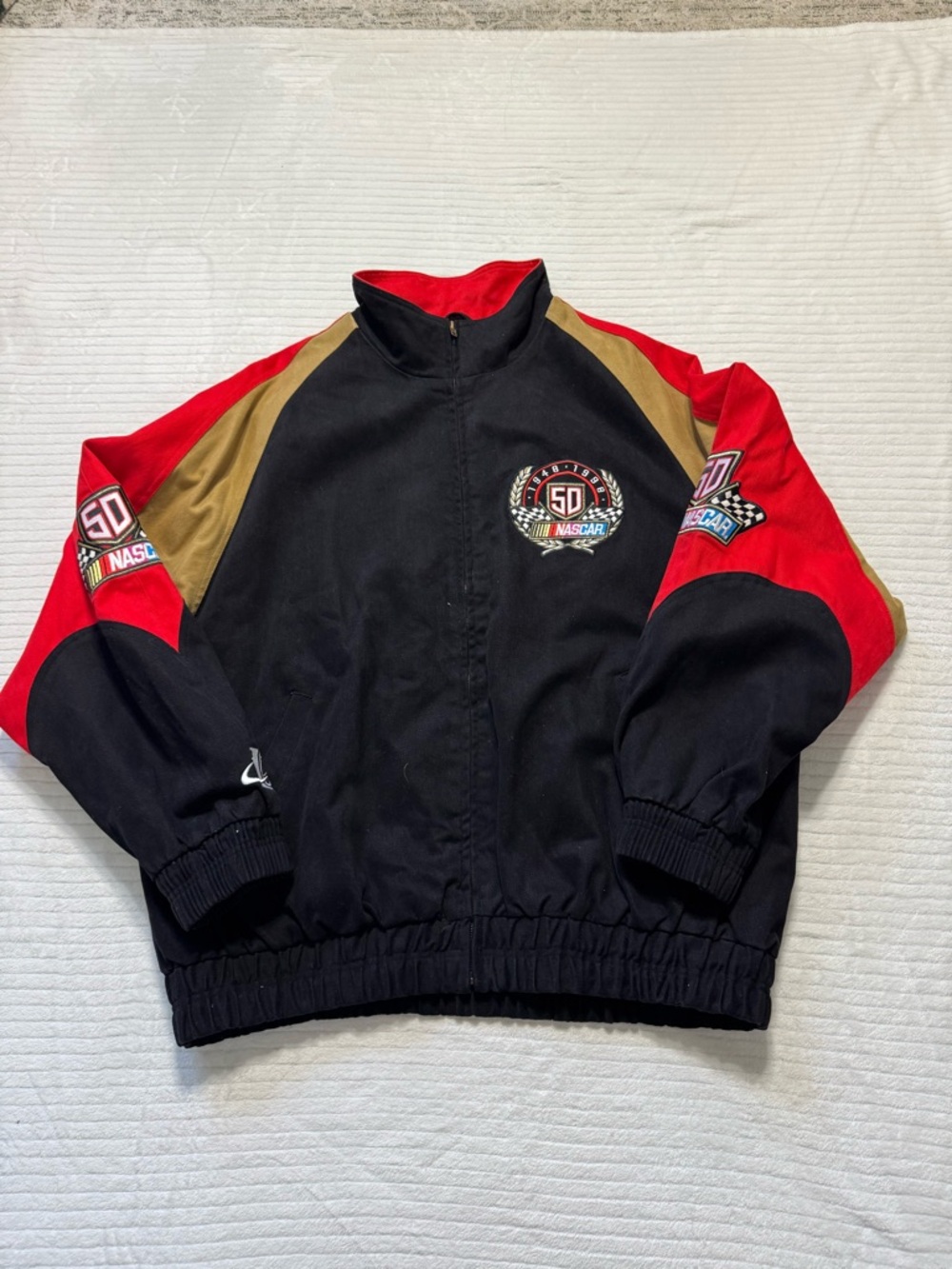 Nascar  Vintaje Black Red Gold Racing Jacket